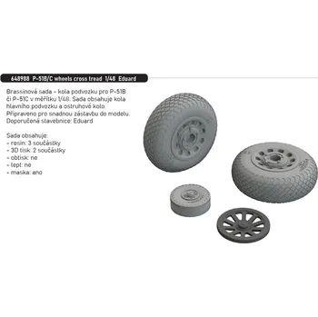 Plastikový model Eduard 1/48 P-51B/C wheels cross tread (EDUARD)
