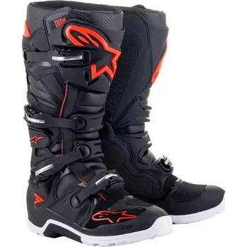 Moto obuv Boty TECH 7 ENDURO, ALPINESTARS (černá/červená fluo/bílá) 2025 47
