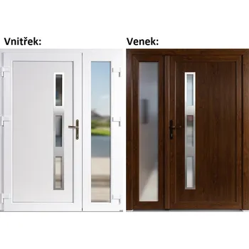 Vchodové dveře SOFT Venus Inox 130x200 cm levé Zlatý dub/bílá