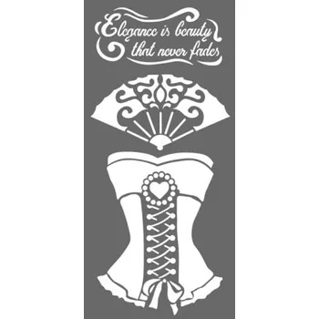 MixMedia šablona 12x25cm - Elegance, korzet