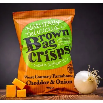 Koření Brambůrky Brown Bag Crisps - cheddar a cibule 40 g