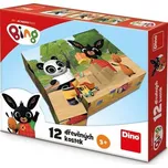 Dino Kubus dřevěné kostky 12 ks