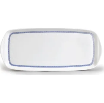 Thun 1794 Podnos, český porcelán, 35 cm, bílá krajka, modrý lem, Thun