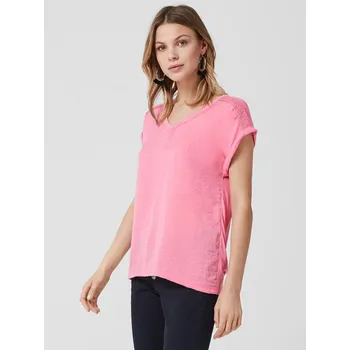Dámské kalhoty s.Oliver dámské triko s krajkovou aplikací růžové Velikost: 42