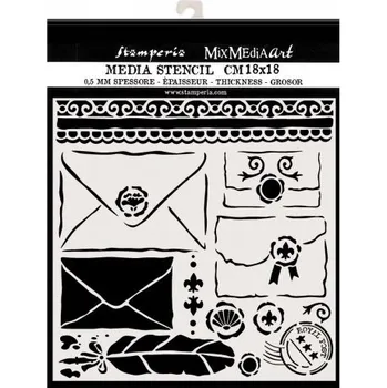 MixMedia šablona 18x18cm - Royal Post