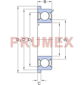 SKF W 638/8 R-2Z (SF688-2Z W6) nerezové kuličkové ložisko s přírubou