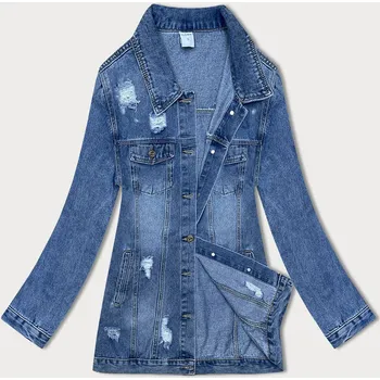 Světle modrá dámská džínová bunda s protrženími (GD8727-K) odstíny modré M (38)