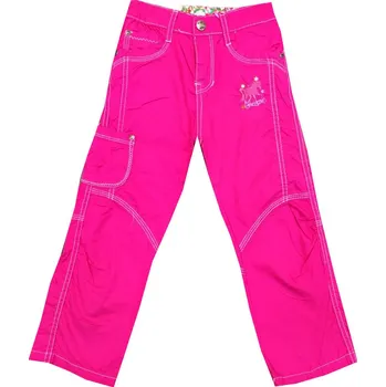 Dívčí plátěné kalhoty Kugo JK032 - vínová Barva: Vínová, Velikost: 110