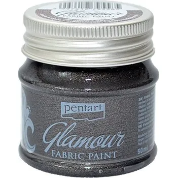 Speciální výtvarná barva Metalická barva na textil GLAMOUR 50ml - starostříbrná