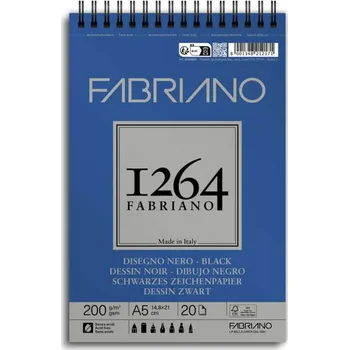 Skicák Fabriano 1264 Black, 200 g/m2 - A5