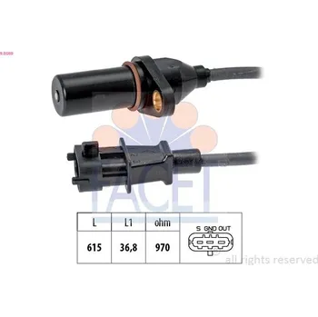 Motor automobilu Generátor impulsů, klikový hřídel FACET 9.0569