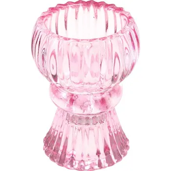 Bytová dekorace Nízký růžový skleněný svícen – Rex London ID_1518976