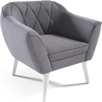 Sedací souprava Eka Křeslo PRIME Látka Velutto: Velutto 18 - Šedá, Výběr nohou: Bílé