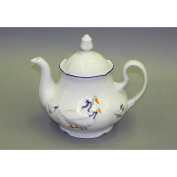 Konvice na čaj Konvice čajová 1,2 l, husy, český porcelán, Leander