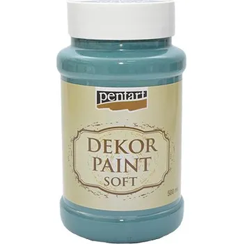 Speciální výtvarná barva Dekor Paint Soft - křídová vintage barva 500ml - zelenomodrá
