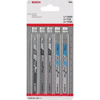 Pilový plátek 5dílná sada pilových plátků Wood and Metal se stopkou T BOSCH 2608667853