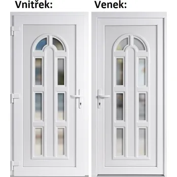 Vchodové dveře Plastové vchodové dveře Soft Linda bílé 100x210 cm, levé