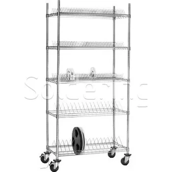 ESD SMT drátěný regálový vozík, 2 samostatné police, 3 dvojité p - 101007034
