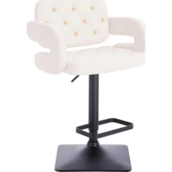 Barová židle Barová židle ekokůže Ardal Gold základna černá - bílé