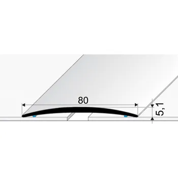 Stavební profil Profil Team Vzorek tvaru | Přechodový profil 80 mm, oblý