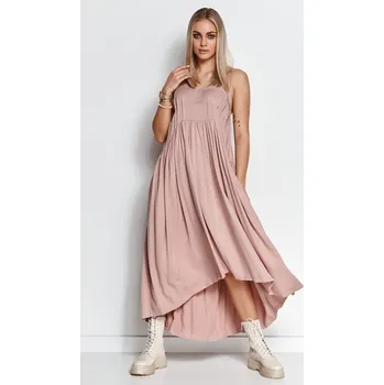 Dámská móda Dámské šaty M648 - Makadamia 36/38 pudrovo-růžová