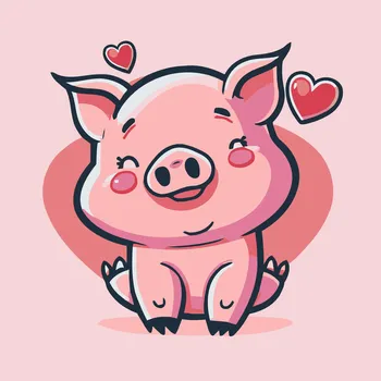Malování podle čísel - Roztomilé prasátko Velikost: 30x30cm, Rámování: Pouze srolované plátno
