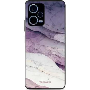 Pouzdro na mobilní telefon Lesklý kryt Mobiwear Glossy - Xiaomi Redmi Note 12 Pro 5G - G028G - Bílý a fialový mramor (Prémiové lesklé pouzdro, obal, kryt Mobiwear Glossy na mobil Xiaomi Redmi Note 12 Pro 5G - G028G - Bílý a fialový mramor, materiál Plast + TPU silikon - krytí po)