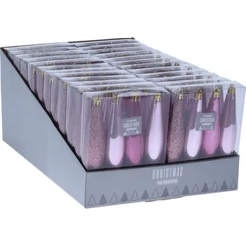 Vánoční ozdoba ozdoba vánoční RAMPOUCH 15cm RŮŽ mix (4ks)