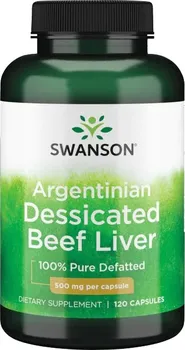 Přírodní produkt Swanson Beef Liver 500 mg 120 cps.