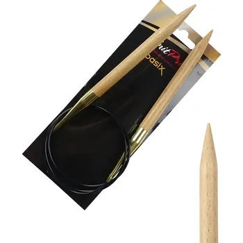 Jehlice Dřevěné kruhové jehlice Knitpro Basix Birch 80 cm 10 mm