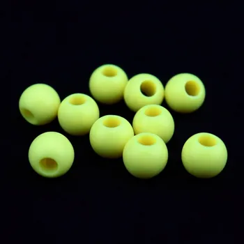Dětské navlékací korálky Pro Háčkování Plastový korálek lesklý Ø10x12 mm žlutý