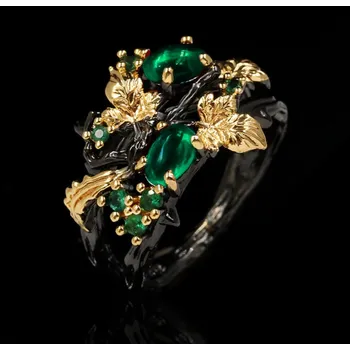 Prsten B-TOP Dámský prsten GREEN FLOWER Velikost prstenu: 54,3mm