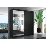 Šatní skříň s posuvnými dveřmi Viki - 200 cm Barva: Černá