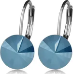 Ocelové náušnice s krystaly Swarovski ROYAL BLUE