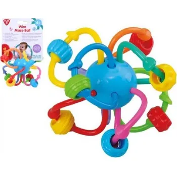 Hračka pro kojence Chrastítko míček zamotaný plast 6m+