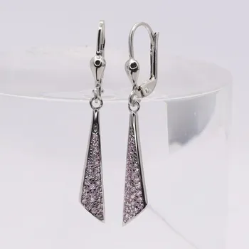 Náušnice Zlaté náušnice z bílého zlata se zirkony LVS80W