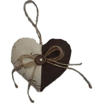 Srdce k zavěšení hnědé, X0050