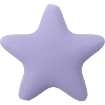 Dětské navlékací korálky Natana velké silikonové korálky hvězda pastelově fialové 47 mm 1 kus