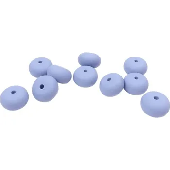 Korálek Natana oválný silikonový korálek levandule 12 mm 10 kusů