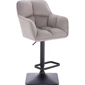 Barová židle Barová židle velur Moss základna černá - světle šedá