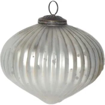 Vánoční ozdoba Stříbrná skleněná vánoční ozdoba – 12x12 cm