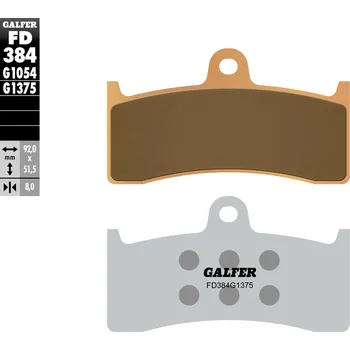 Brzdová destička GALFER brzdové destičky KH424 sintrované barva zlatá sport (GALFER brzdové destičky KH424 sintrované barva zlatá sport)