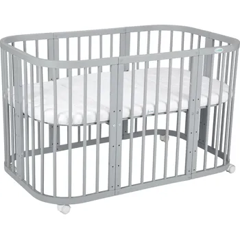 Dětská postýlka Monbaby nábytek Waldin Rostoucí dětská postýlka pro miminko 7v1 s matrací Barva: Šedá