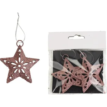 Vánoční dekorace Ozdoba hvězda, 2ks K1095/R