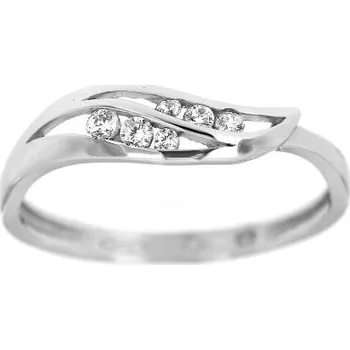 Prsten Zlatnictví U Kostela Zlatý dámský prsten s bílými kamínky 776bz 56 3719-21320320