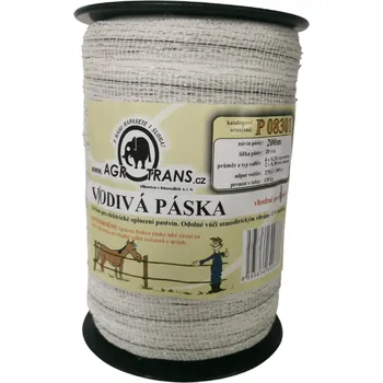 Ohradník Páska pro elektrický ohradník, 20mm, 6vodičů, 200m, bílá