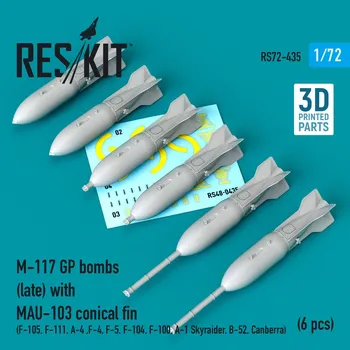 Plastikový model 1/72 M-117 GP bombs (late) w/ MAU-103 conical fin