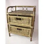 Ratanová komoda 2 zásuvky hnědá