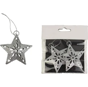 Vánoční dekorace Ozdoba hvězda, 2ks K1095/ST