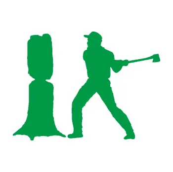 Samolepící dekorace SAMOLEPKA Dřevorubec 005 levá sekat kmen (12 - zelená) NA AUTO, NÁLEPKA, FÓLIE, POLEP, TUNING, VLASTNÍ TEXT, TISK, AUTOSAMOLEPKY.cz, POLEPY, OBRÁZEK, LOGO, SAMOLEPKY